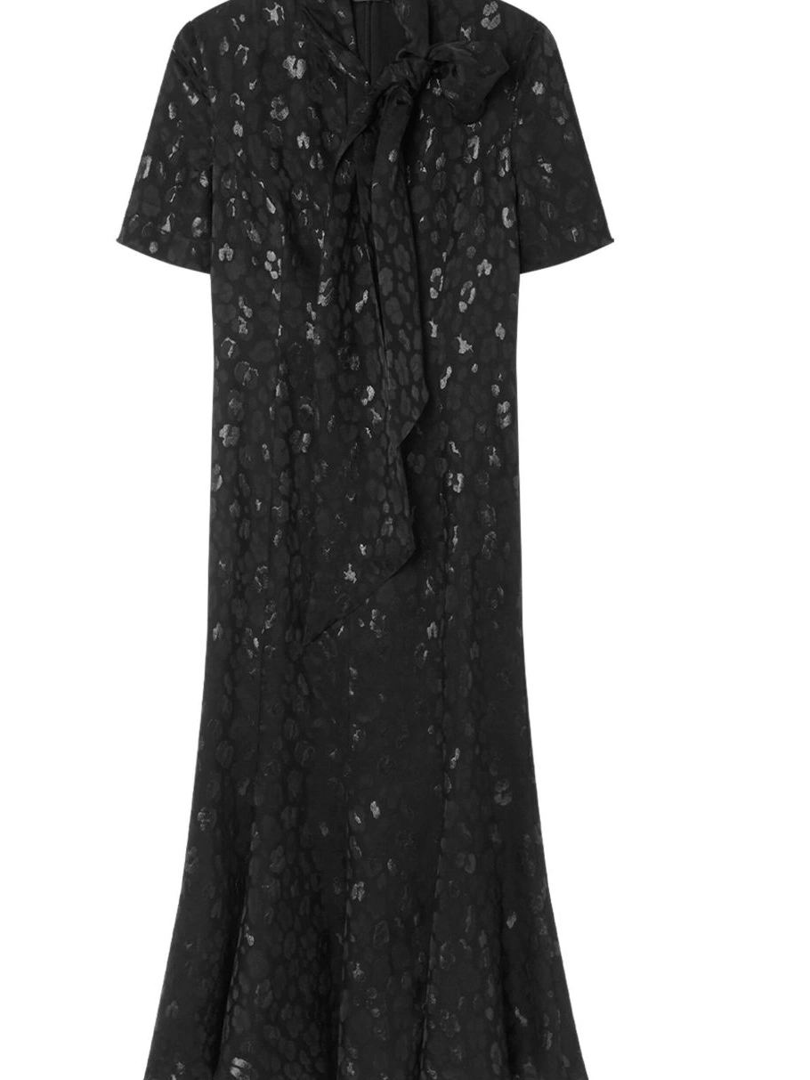 Affordable leopard-jacquard dress Lavalliere Versace midi Women 0421
